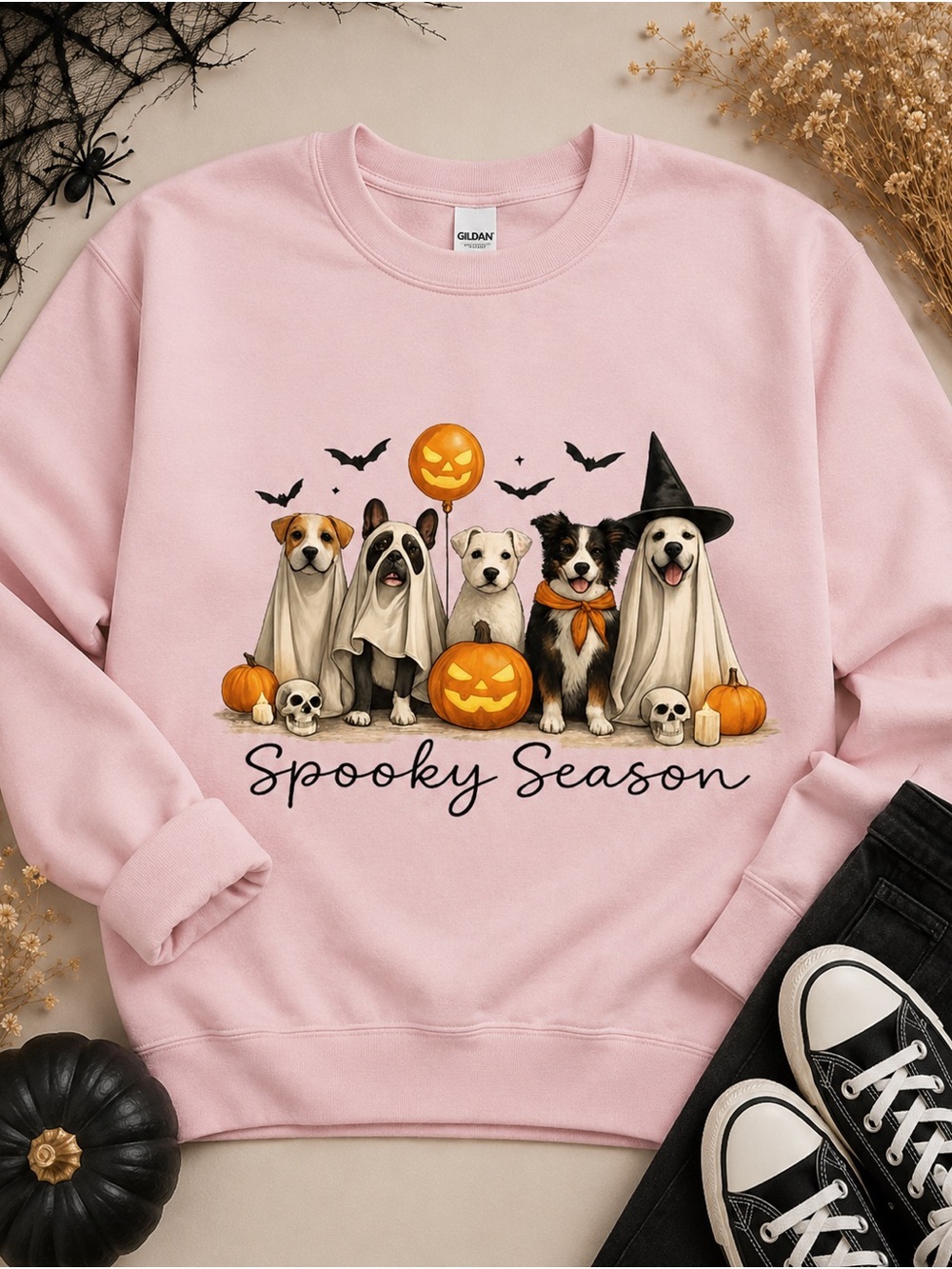 Spooky Season Dogs Halloween Iron-On Heat Transfer 7” DIY Shirt